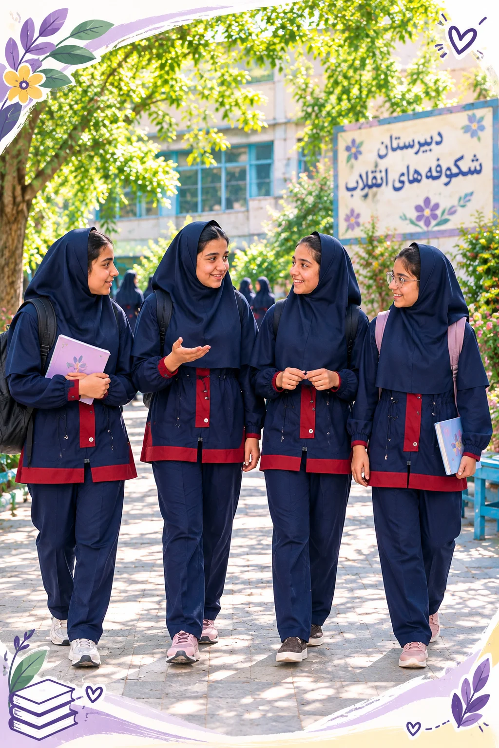 دانش‌آموزان دختر محجبه در آزمایشگاه مدرسه