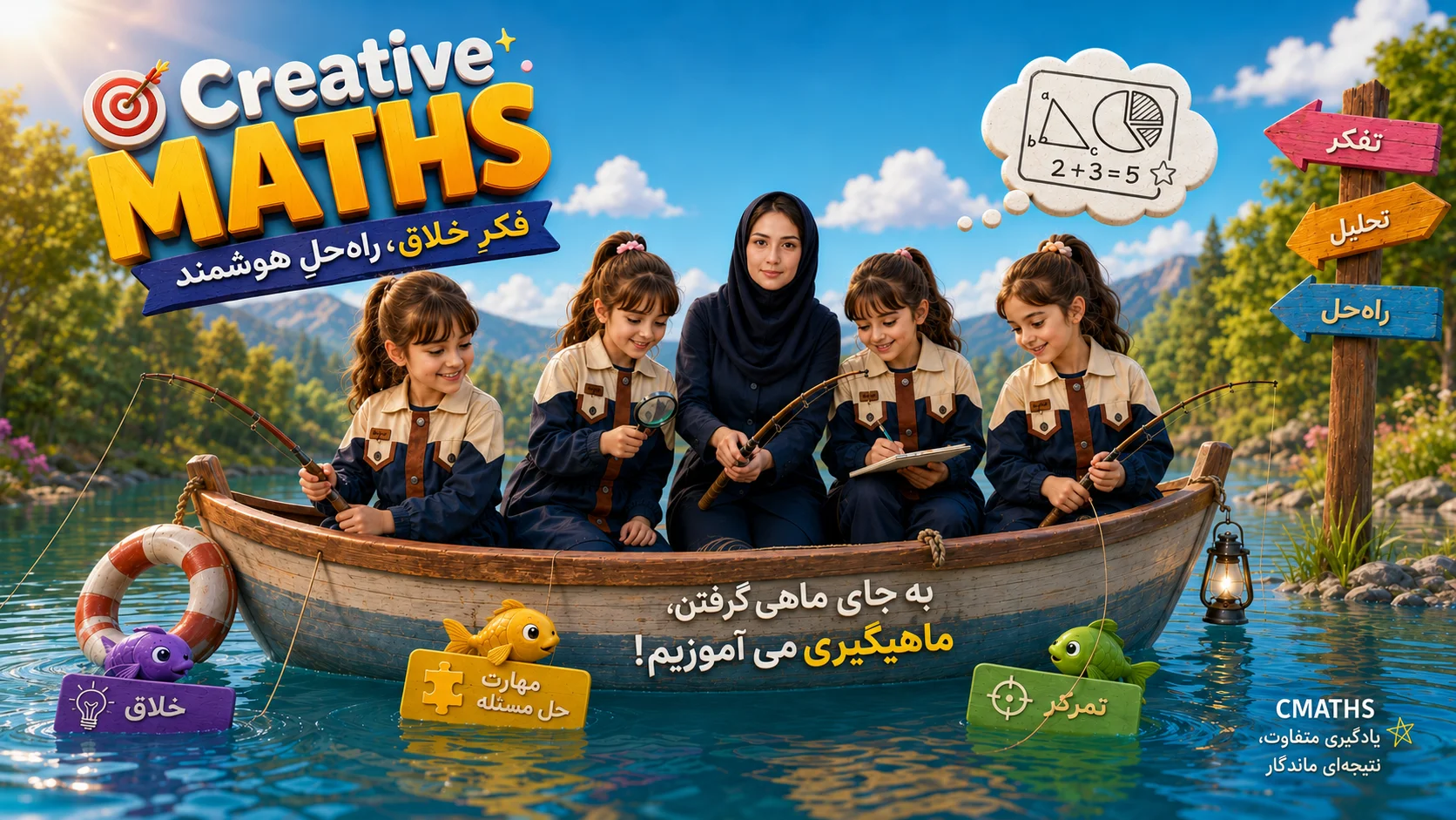 دانش‌آموزان دختر محجبه در حال انجام فعالیت آموزشی
